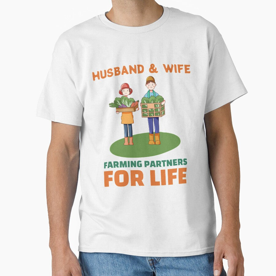 Husband And Wife Farmers Partners For Life Classic T-Shirt by sssweetness