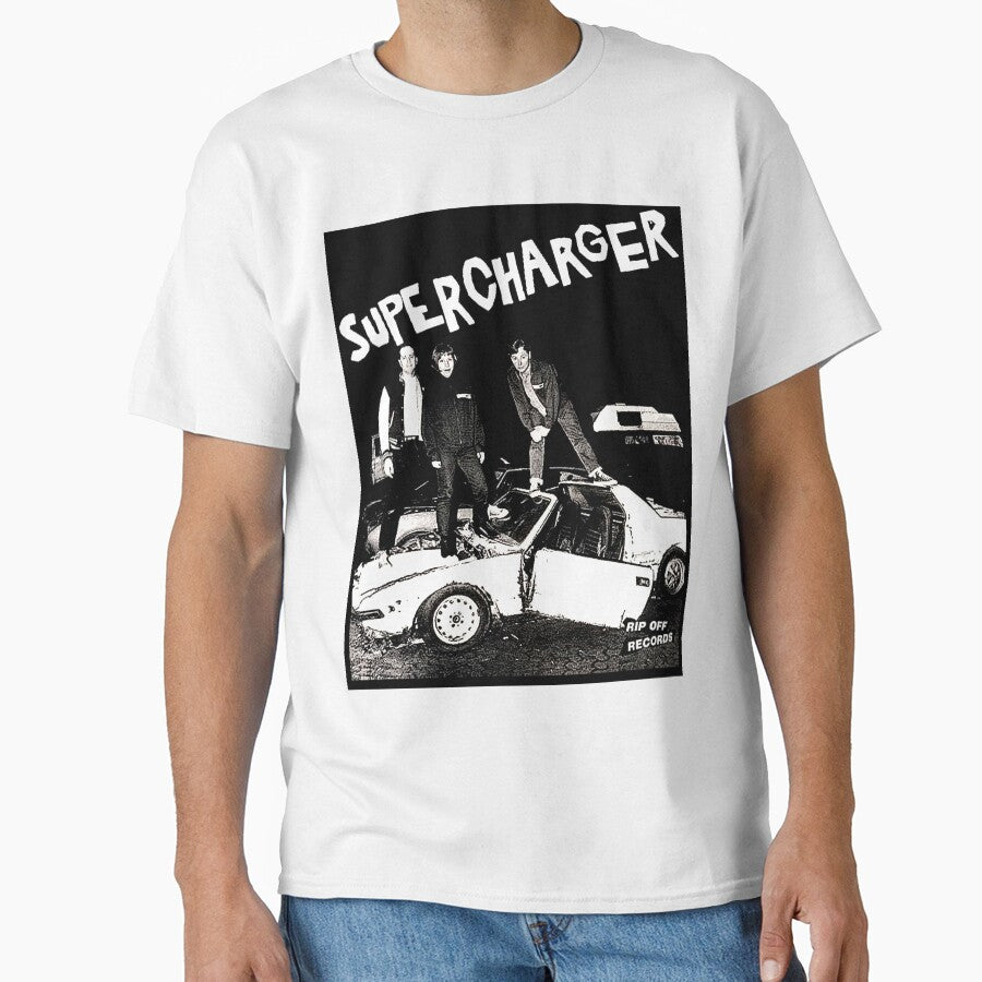 Supercharger Garage Punk Band T-Shirt (Singles Party) by izationalizer