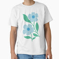 Blue Blossom Duo – Minimal Boho Flower Illustration by Thodinang