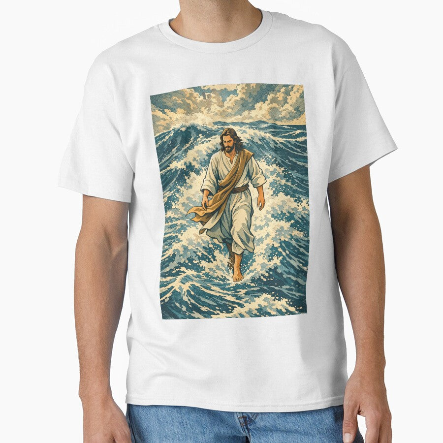 Jesus Walking on Water - Vintage Christian Art by Catholicgemz