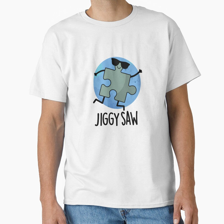Jiggy Saw Cute Dancing Jigsaw Puzzle Pun by punnybone