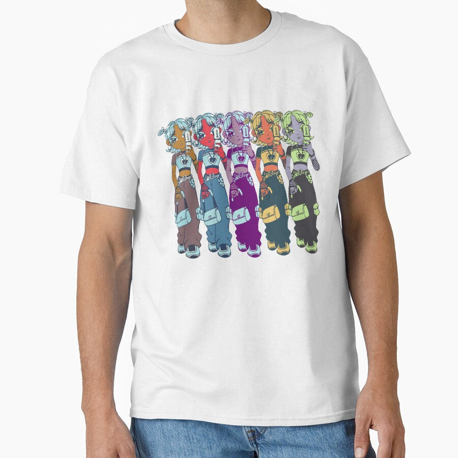 Y2K Baddies Art Print Aesthetic Fashion Girls Poster Millennial Nostalgia Sticker T-Shirt by Wander & Whim Designs