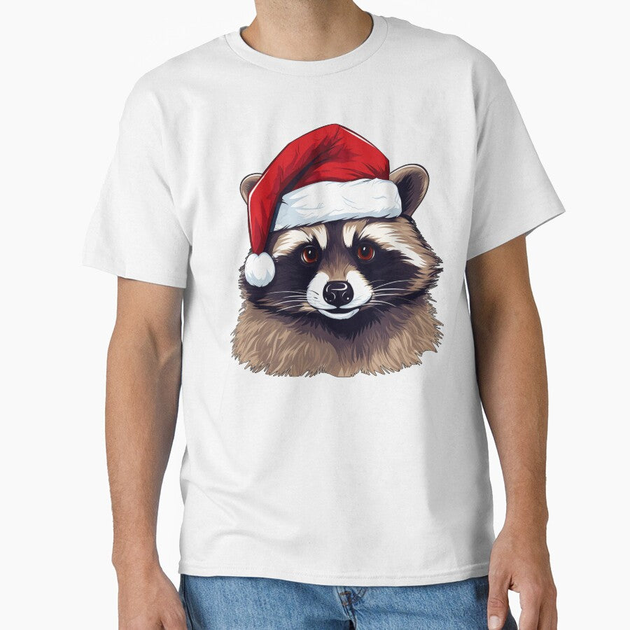 Adorable Christmas Raccoon donning a Santa Claus hat by MOA-trends