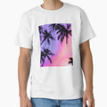 Dreamy Pastel Sunset Sky With Palms, Pink And Purple Cotton Candy Clouds Sky, Pastel Floss Sky by Paintcorner
