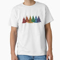 Aesthetic Colorful Abstract Christmas Trees Illustration with Whimsical Swirls and Festive Holiday Charm by QuotinTs