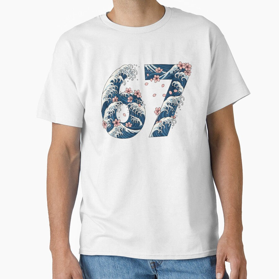 Japanese Waves and Sakura 67 Meme Girl by ArtsMichalShop