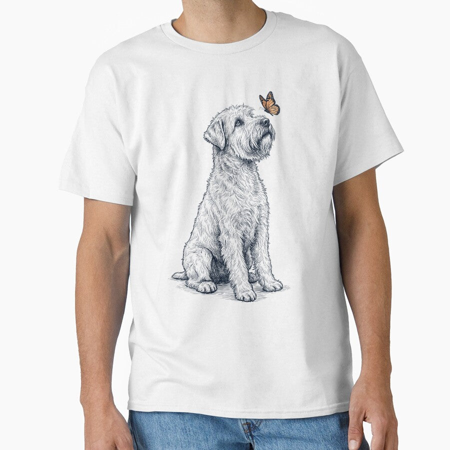 Vintage Soft Coated Wheaten Terrier with Butterfly Dog Lover by DoodleTortle