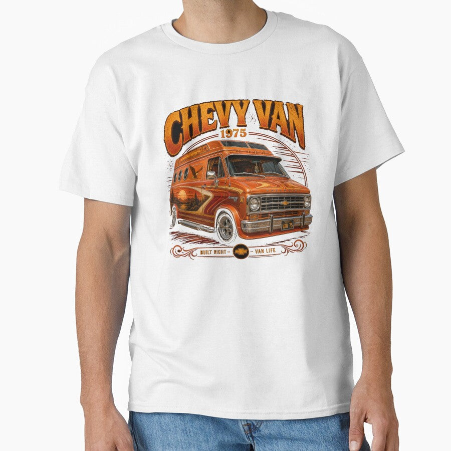 1975 Chevrolet G20 Custom Van 70s Van Culture Vintage Art by TheArtOfCar