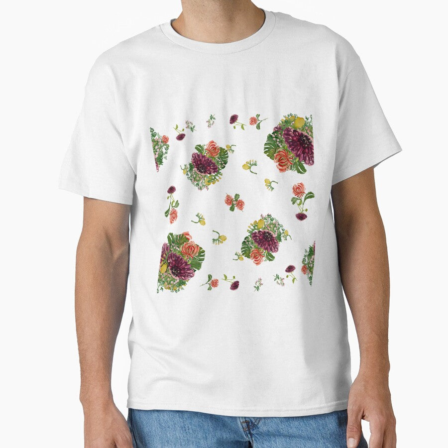 Dahlia palm flower pattern a watercolor sketch by Yana Mustafina | Boho Soulful Designs