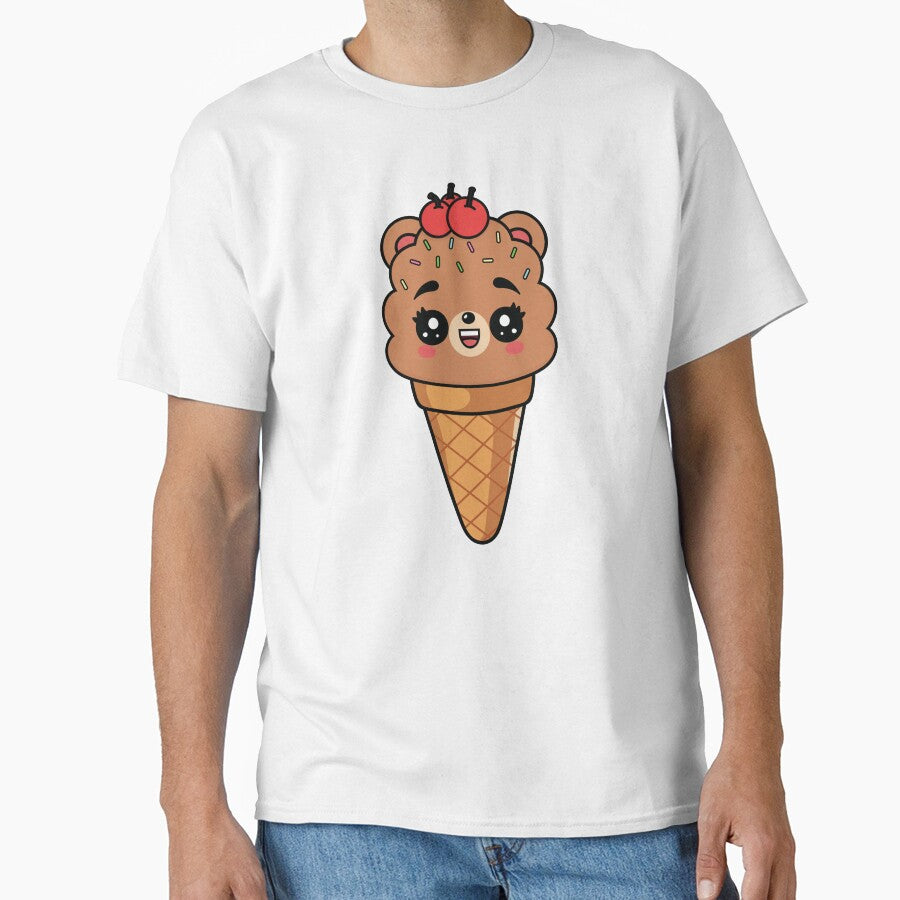 Kawaii Cute Bear Ice Cream – Cute Chocolate Bear Dessert by MarshallStickerX