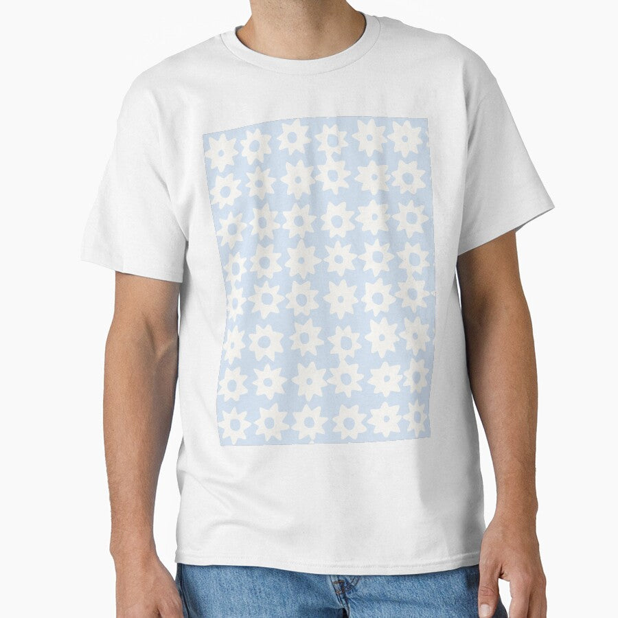 BOHO STAR PATTERN LIGHT PASTEL BLUE by blomastudios