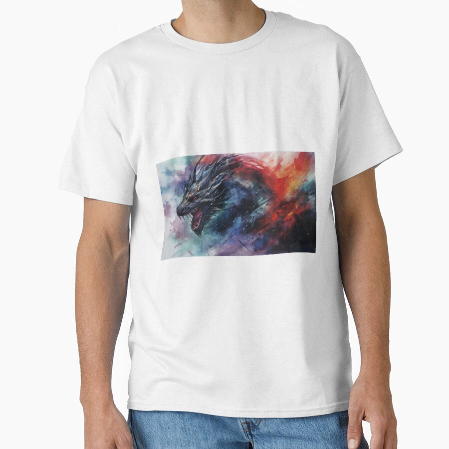 Dark Fantasy Watercolor - Roaring Winter Dragon by Fantasy Masterpiece
