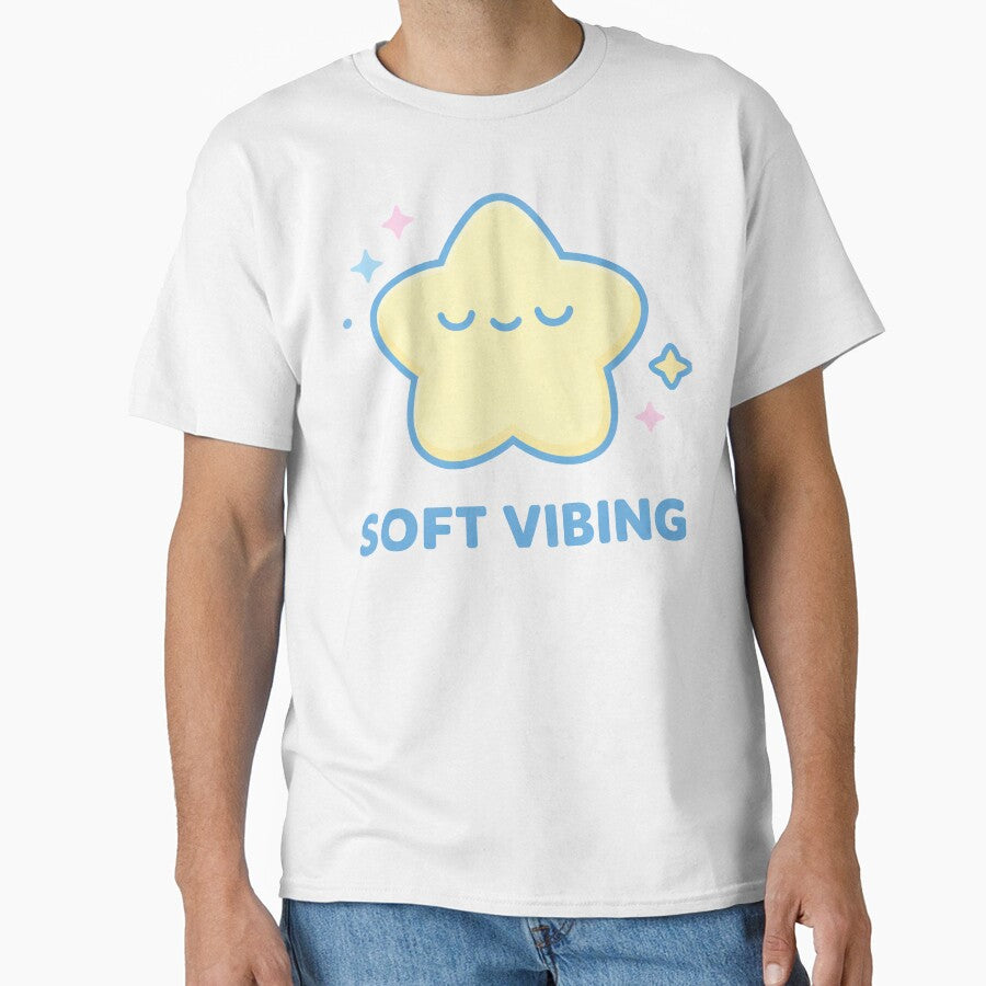 Soft Vibing – Cute Kawaii Sleepy Star With Sparkles by ImagenFusionP