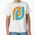 Geometric Retro Vintage Style - Turquoise blue and Orange by JMgraphic