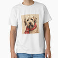 Soft Coated Wheaten Terrier Christmas Plaid Watercolor by rafaeltto