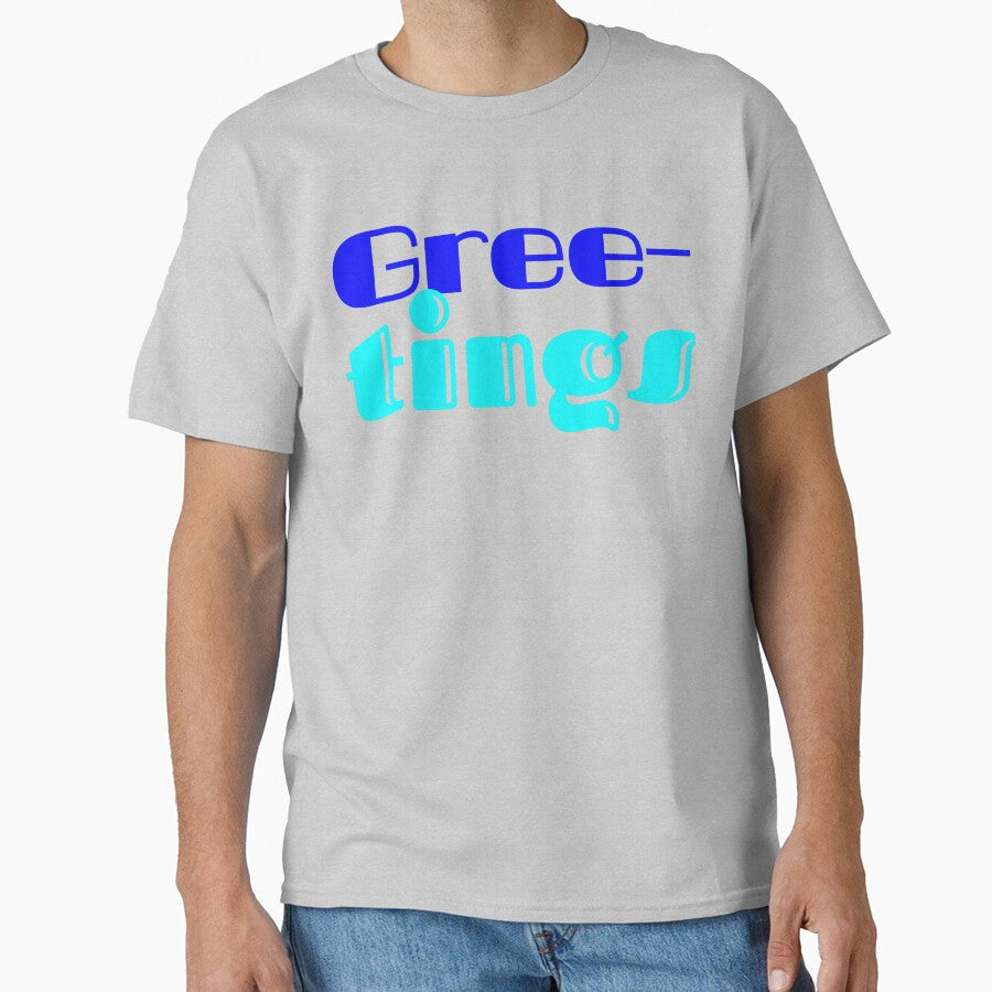 Gree-tings Funny Greek Hello Pun T-Shirt by Faali950