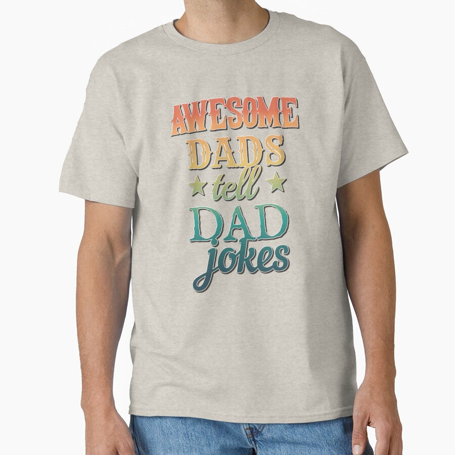 Colourful And Fun Awesome Dads Tell Dad Jokes Design by TrulyEpoque