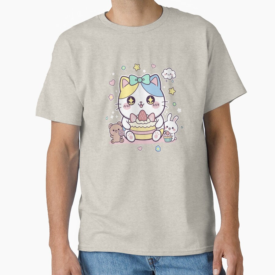 kawaii cute illustration classic tshirt and sticker by anandsiva2703