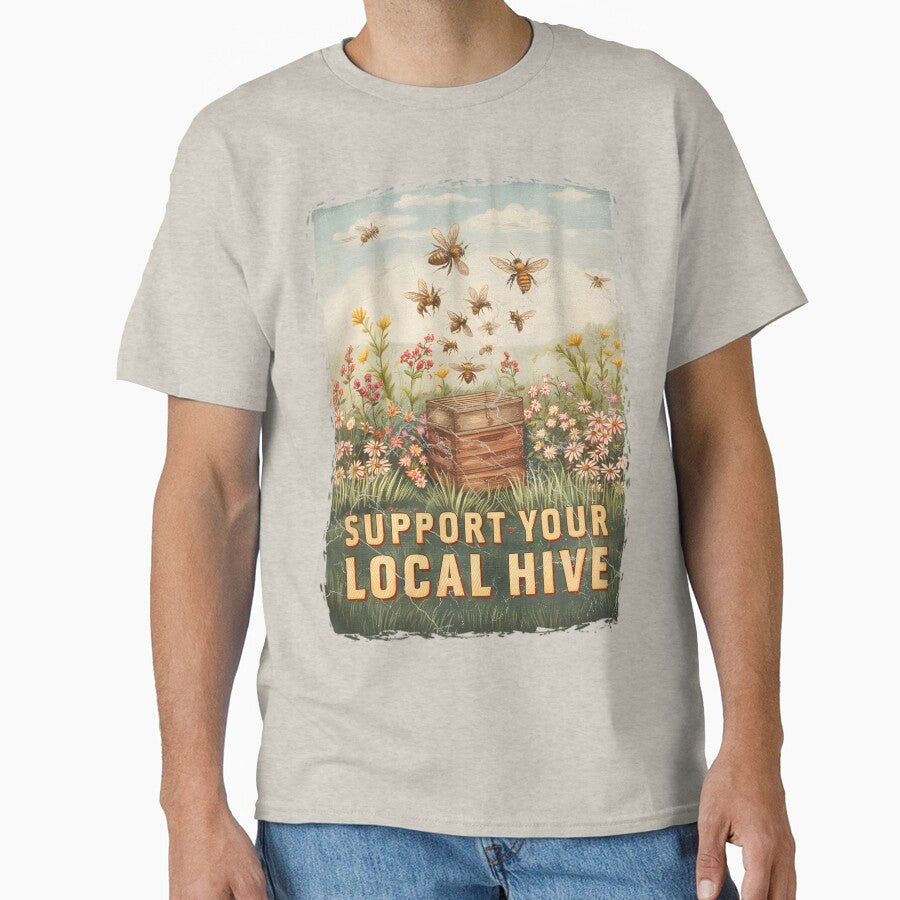 Support Your Local Hive – Vintage Beekeeping Poster by Boddicca