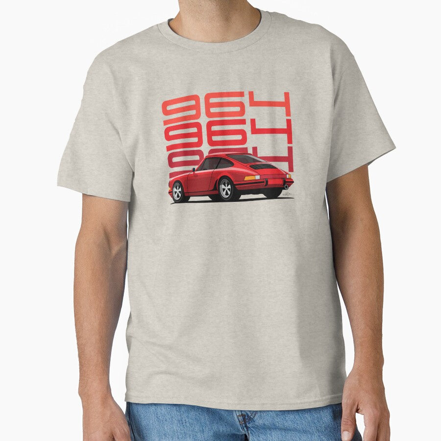 Guards Red Porsche 911 964 illustration by blackdogshop