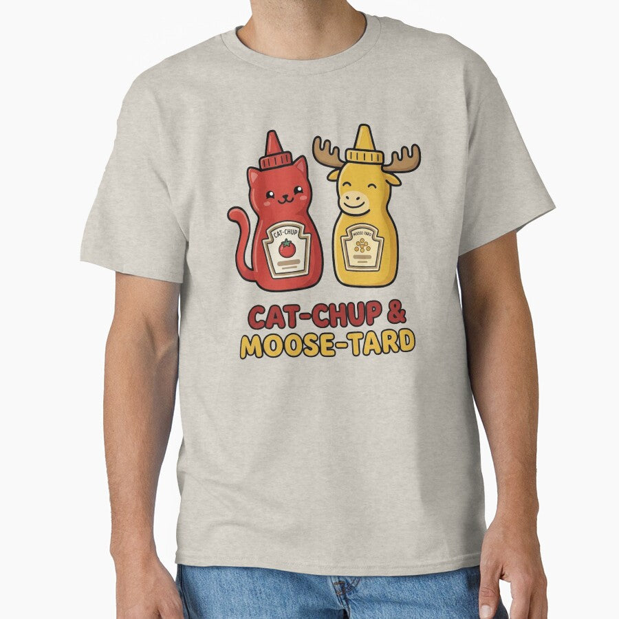 Cat-chup & Moose-tard – Funny Food Pun Animal Design by aiqdelicia