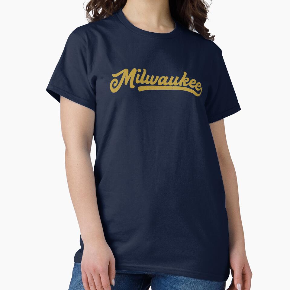 I Love Milwaukee MKE Vintage Baseball Sports Script by toutwearapparel