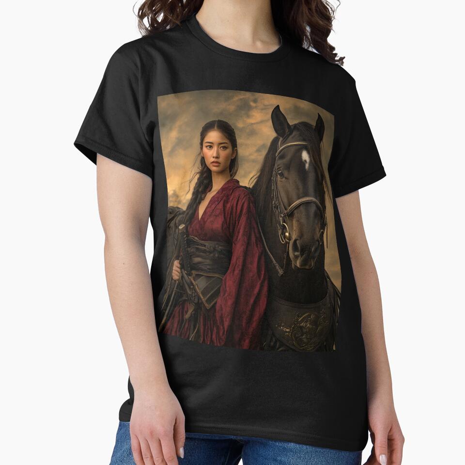 Fierce Samurai Warrior and Majestic Warhorse at Dusk by ArtVibeCo