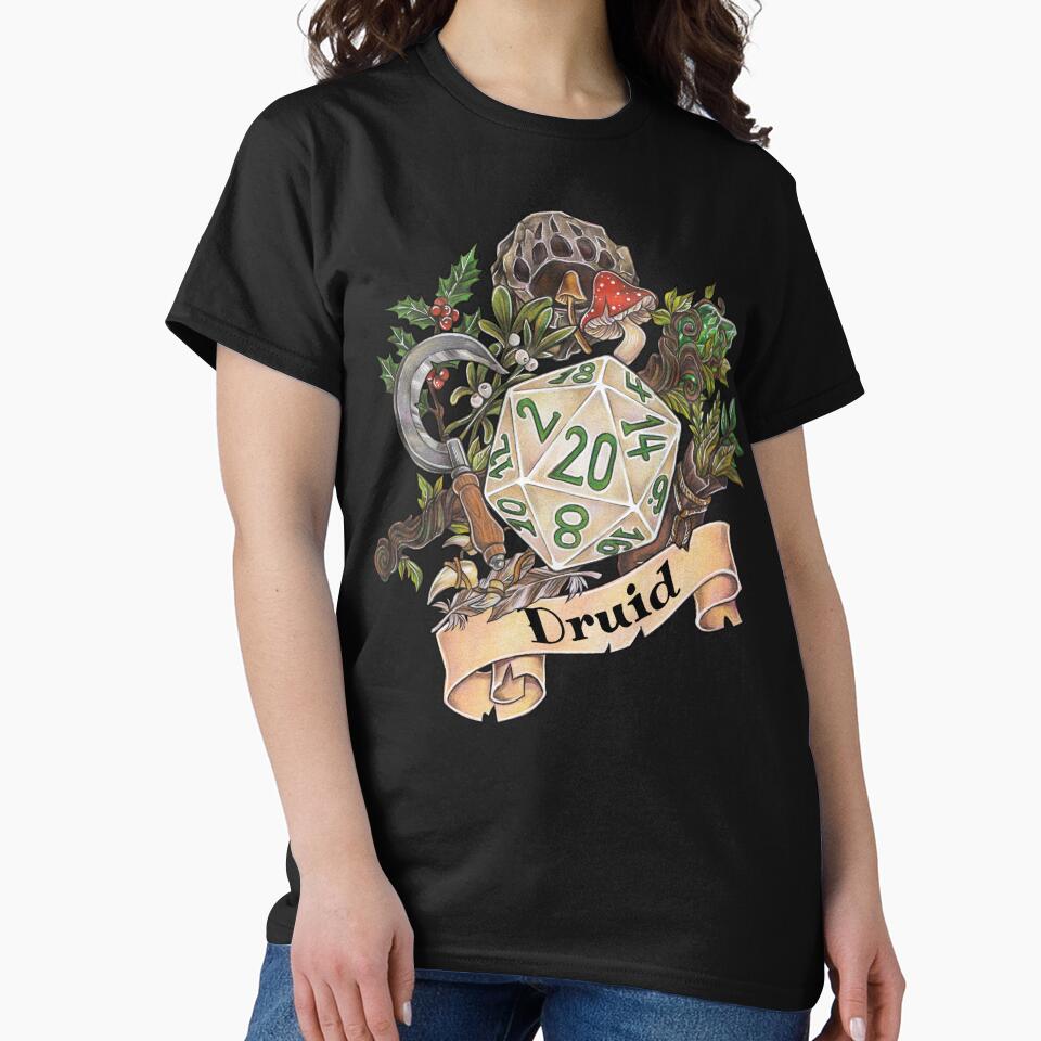 Role-playing game tabletop D20 dice gift druid by ZadzeneaArt