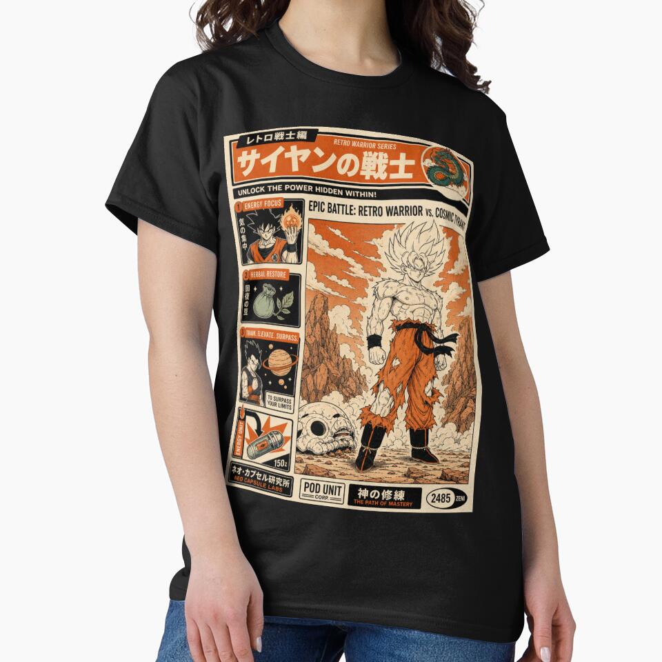 Retro Warrior Series Vintage Anime Battle T-Shirt T-Shirt by zumerdiego