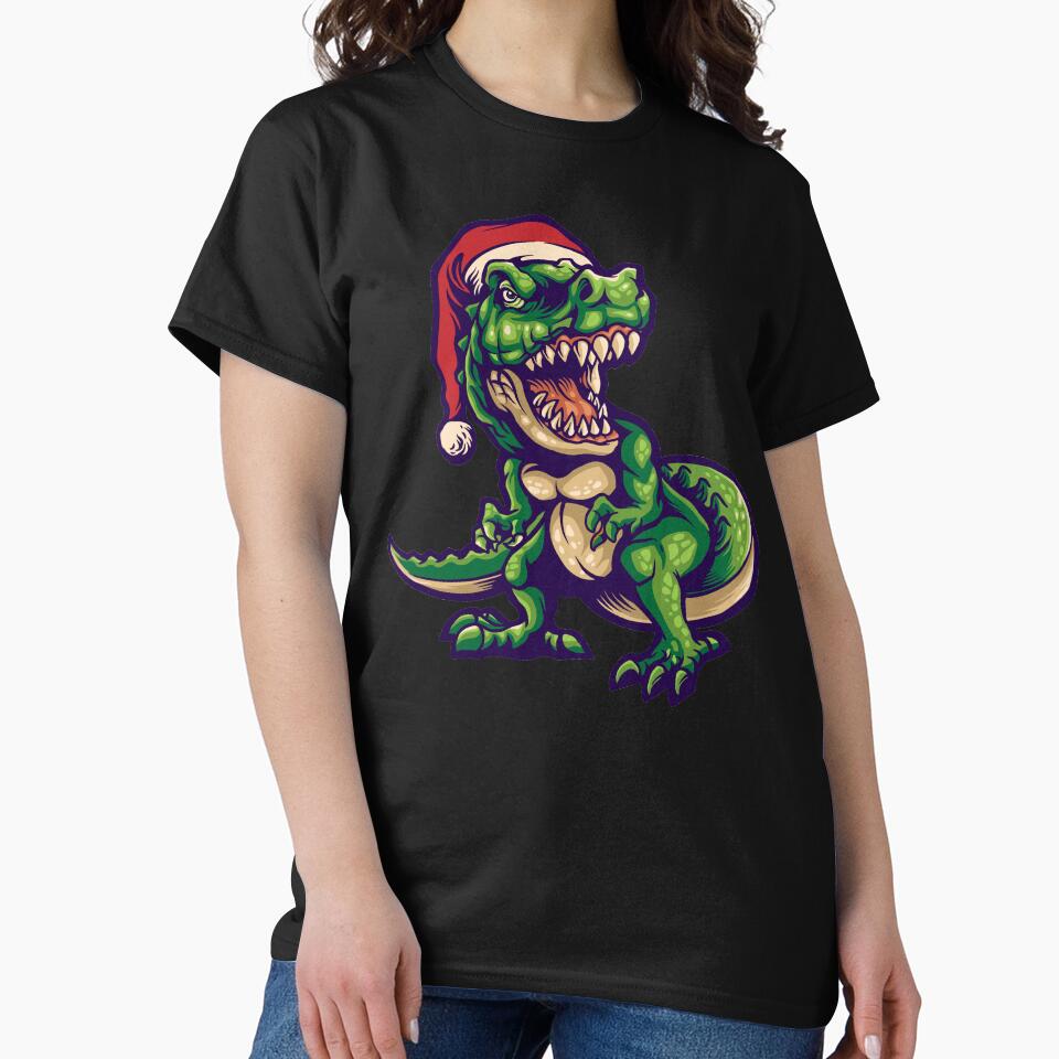 dinosaur christmas pun green by Gloria312