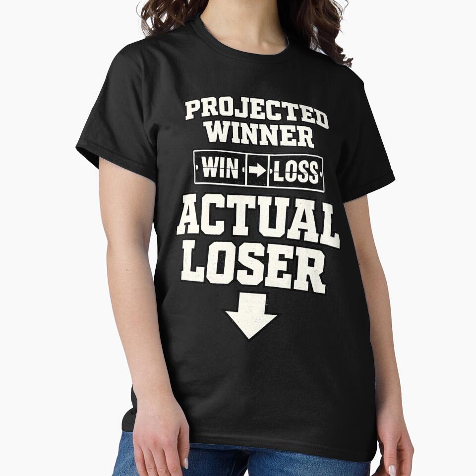Projected Winner Actual Loser Fantasy Football Shirt Funny Draft Fail League Loser Humor Tee by Grayson809
