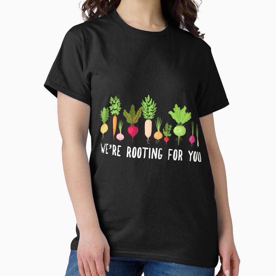 We'Re Rooting For You  Funny Root Vegetable Pun Humor by MavisJoseph