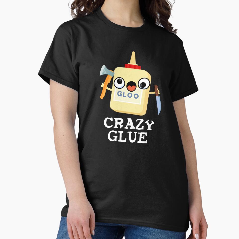 Crazy Glue Funny Super Glue Pun (Dark BG) by punnybone