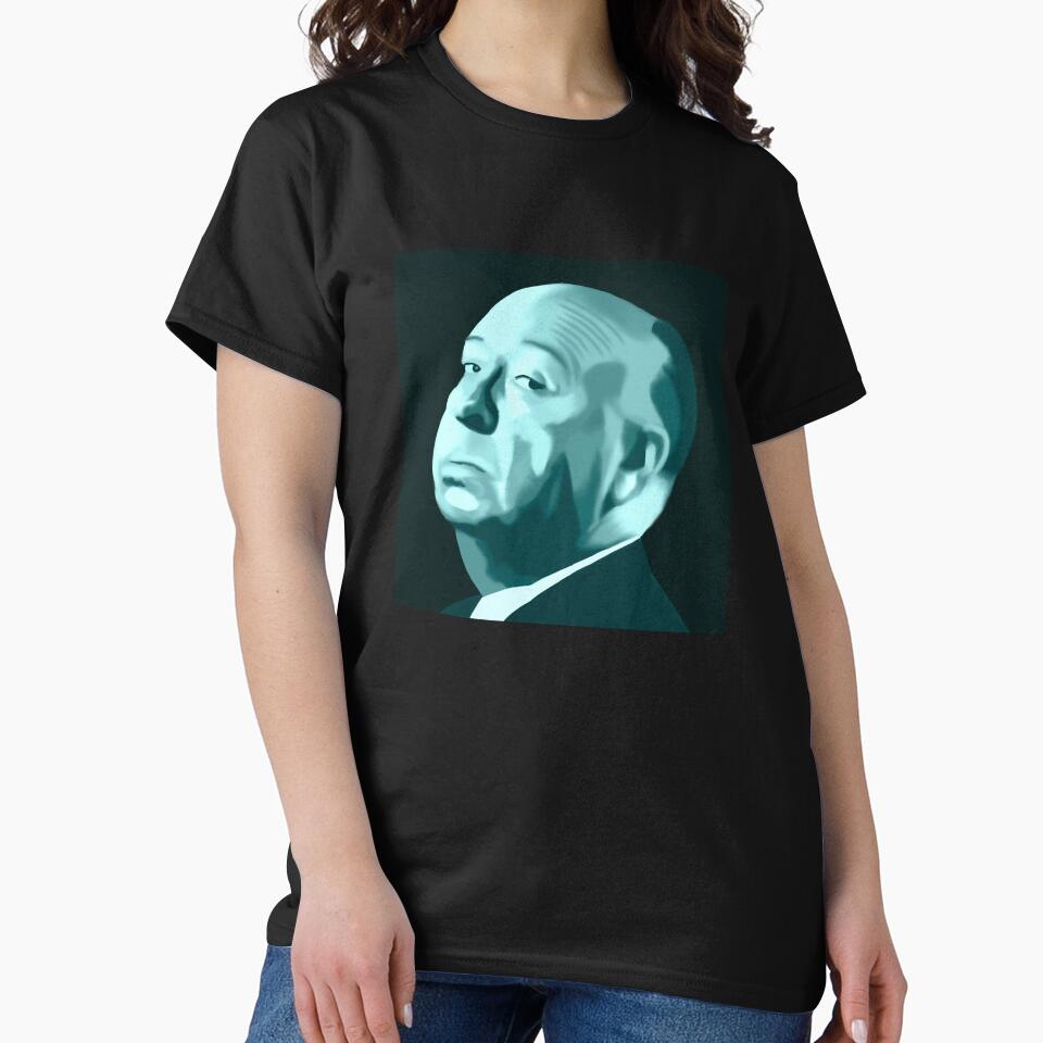 Hitchcock portrait in teal by QuirkyArtz