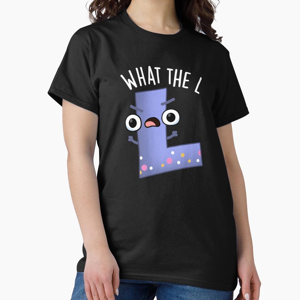 What The L Funny Letter L Pun (Dark BG) by punnybone