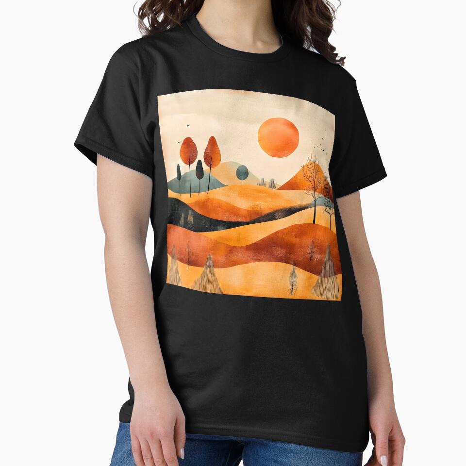 Boho Abstract Art Mountain Landscape Sunrise Modern Art by DEC02