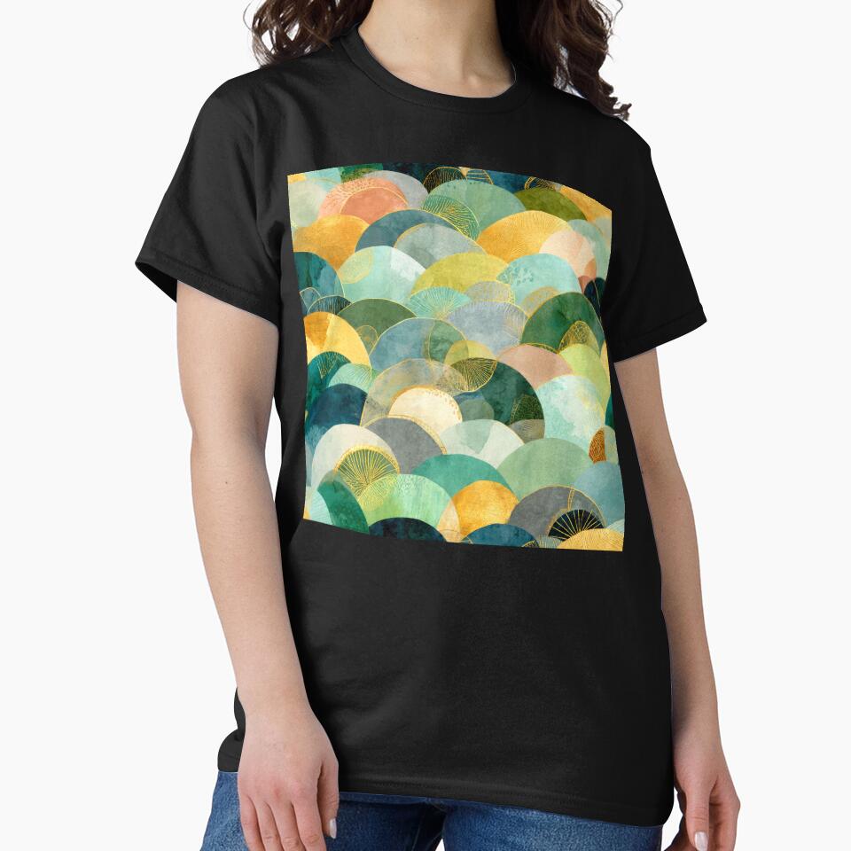 Boho-Style Seafoam Green And Golden Designs Pattern by DEC02
