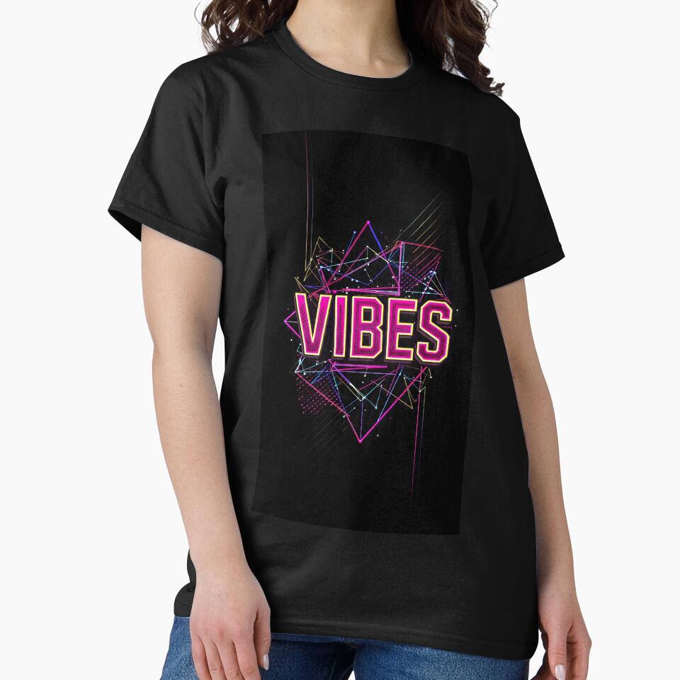 VIBES Minimal Neon Streetwear Design by YAKA ART  SRI LANKA