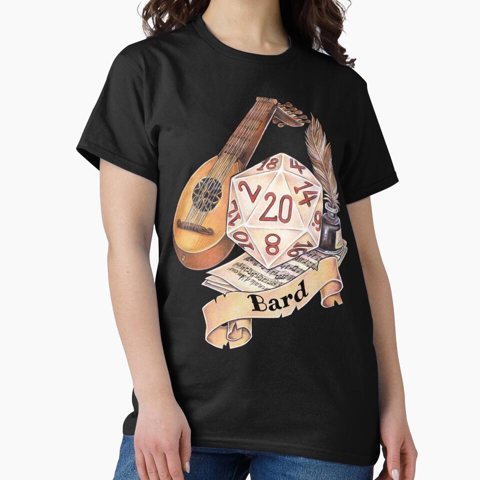 Role-playing game tabletop D20 dice gift bard by ZadzeneaArt