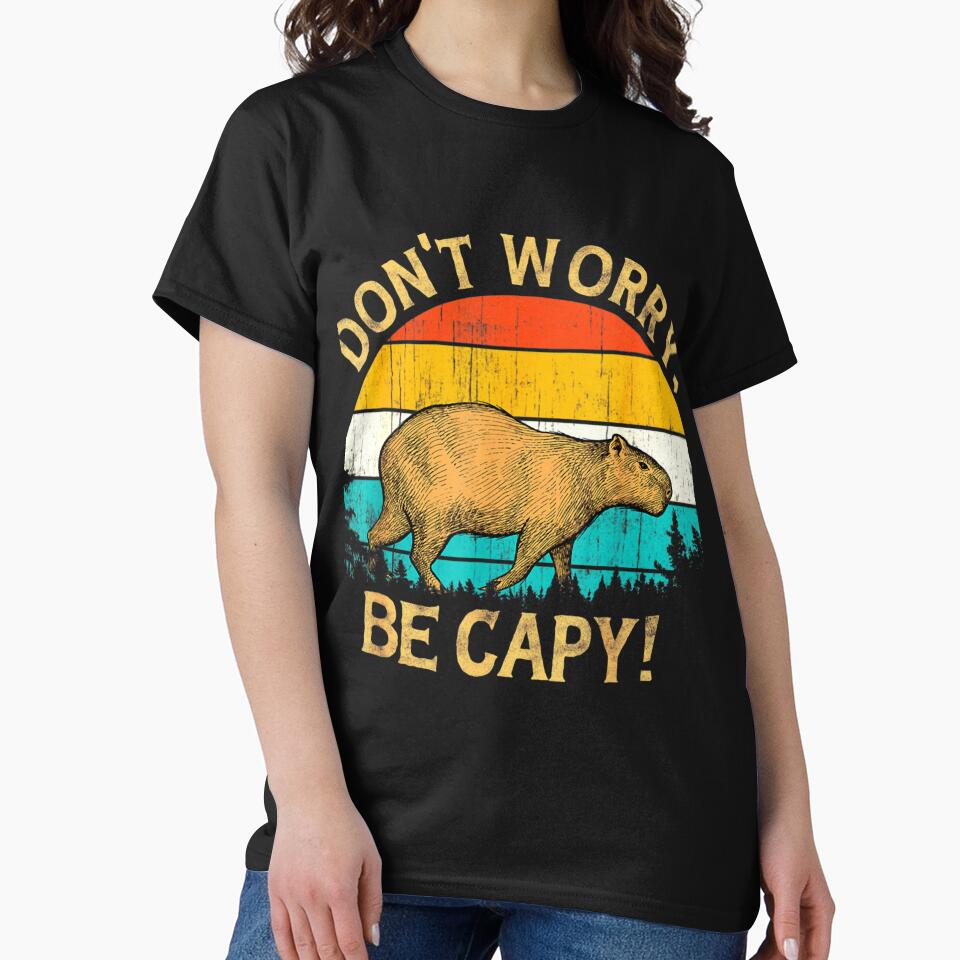 Capybara Vintage Retro Style Awesome Don't Worry, Be Capy Classic by FusionAttire