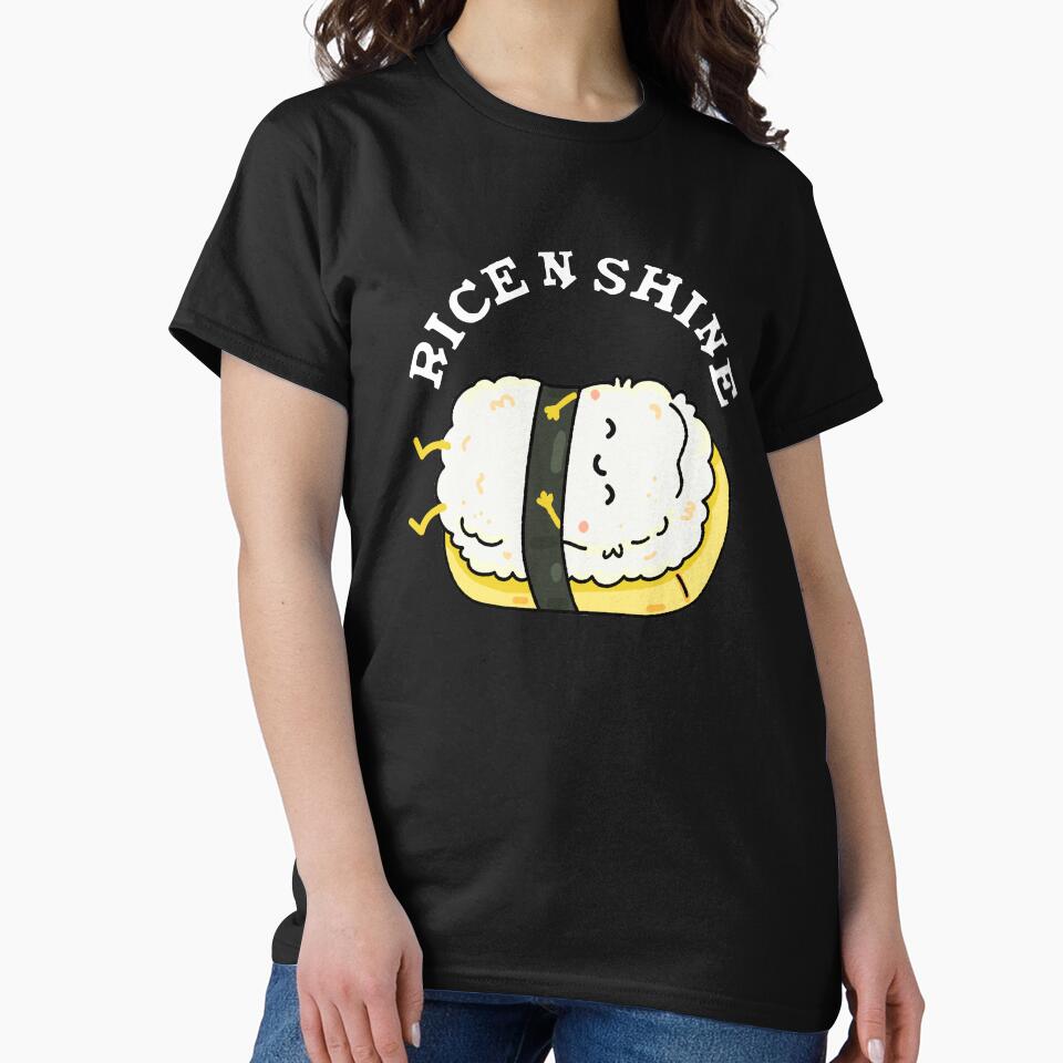 Rise And Shine Funny Sushi Pun (Dark BG) by punnybone