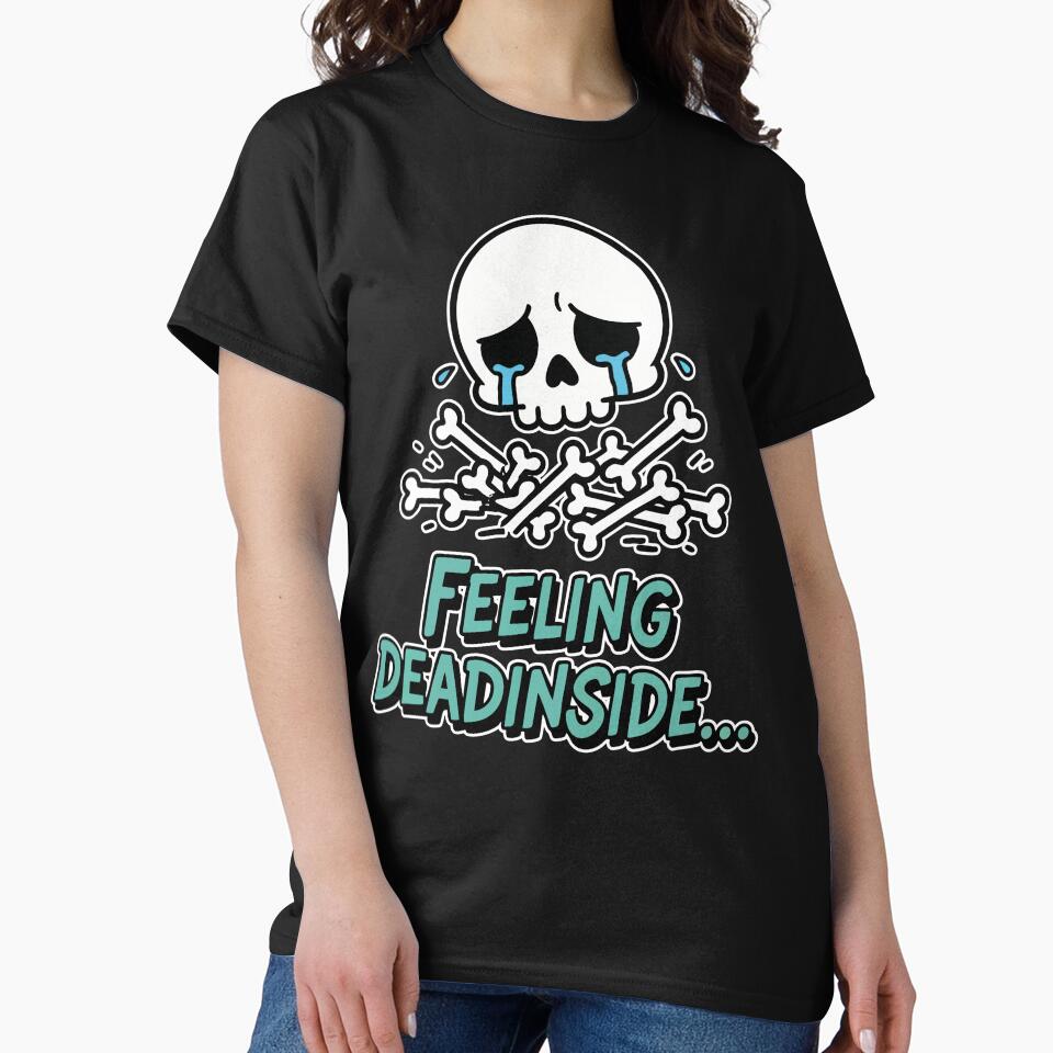 Feeling Dead Inside Crying Skull Cartoon by Taridesign