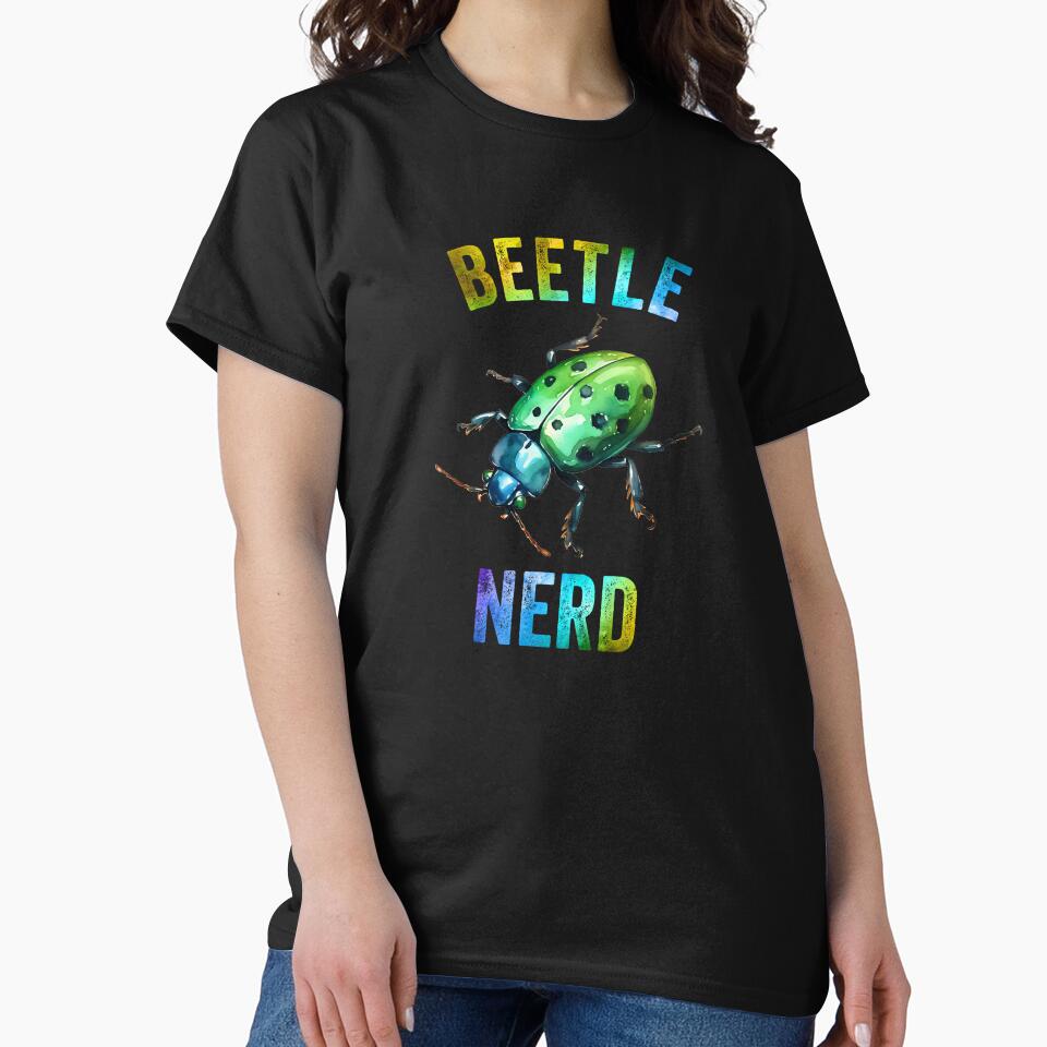 Beetle Nerd Colorful Greens Watercolor Beetle by Zurickdesigns