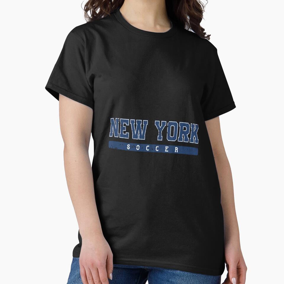 New York Soccer Blue Vintage Text by MollyLYork