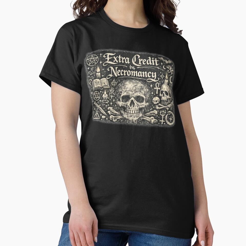 Extra Credit in Necromancy – Occult Chalkboard Phrase by Mouraludia