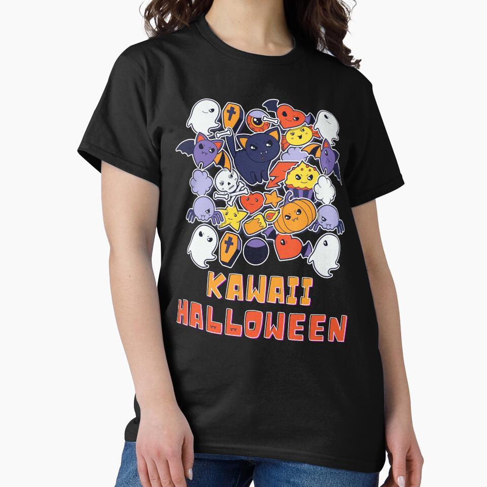 Kawaii Halloween Black Cat Ghosts Skull Pumpkin Spooky by BeeZBeez