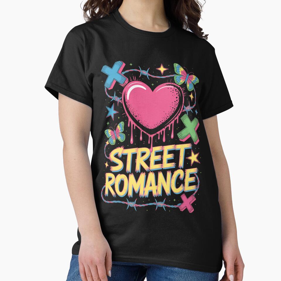 Street Romance Dripping Heart Barbed Wire Butterfly XOXO Valentine's Day by DarylWelsh2024