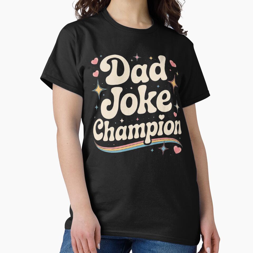 Dad Joke Champion Retro Style Funny Father Humor Design by love3617