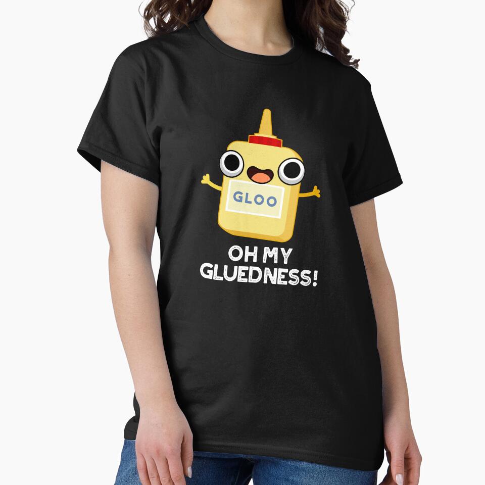Oh My Gluedness Funny Super Glue Puns (Dark BG) by punnybone