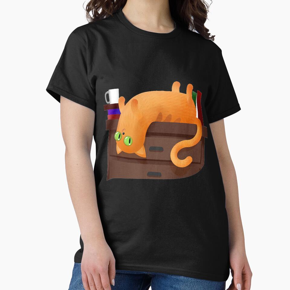 Cute Crazy Eyed Catnip Kitty on Drawers with Books meme, Cute Crazy Eyed Catnip Kitty on Drawers with Books Stickers, Cute Crazy Eyed Catnip Kitty on Drawers with Books shirt For Mom Dad Kids by yota habi